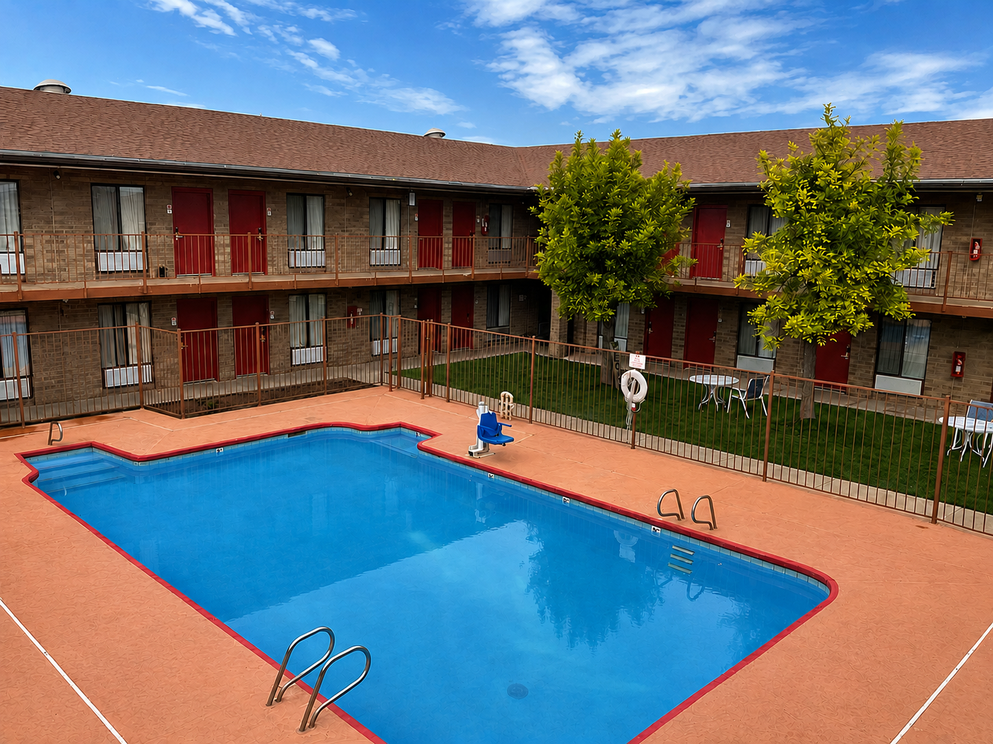Hotel pool and courtyard